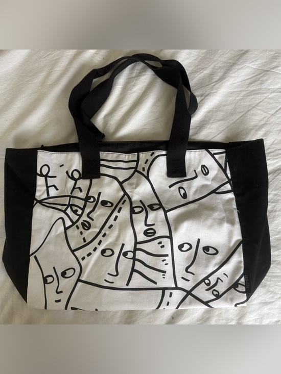 Shantell Martin Handbags - Shantell Martin Rare Limited Edition Canvas Tote Bag Black & White Faces